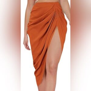 Ruched Slit Skirt, Size 1X